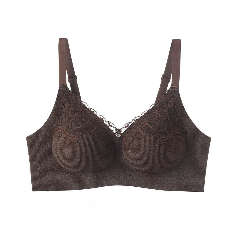 Wirefree Bra Comfort - Reggiseno in pizzo a coste, senza